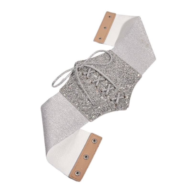 레이스 업 신치 벨트 코르셋 여성의 섹시한 Underbust Bustier 반짝이 허리 벨트