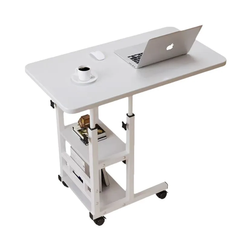 Rotating wheel household desk,bedside table, adjustable standing desk stand,mobile laptop stand,suitable for bedroom and office