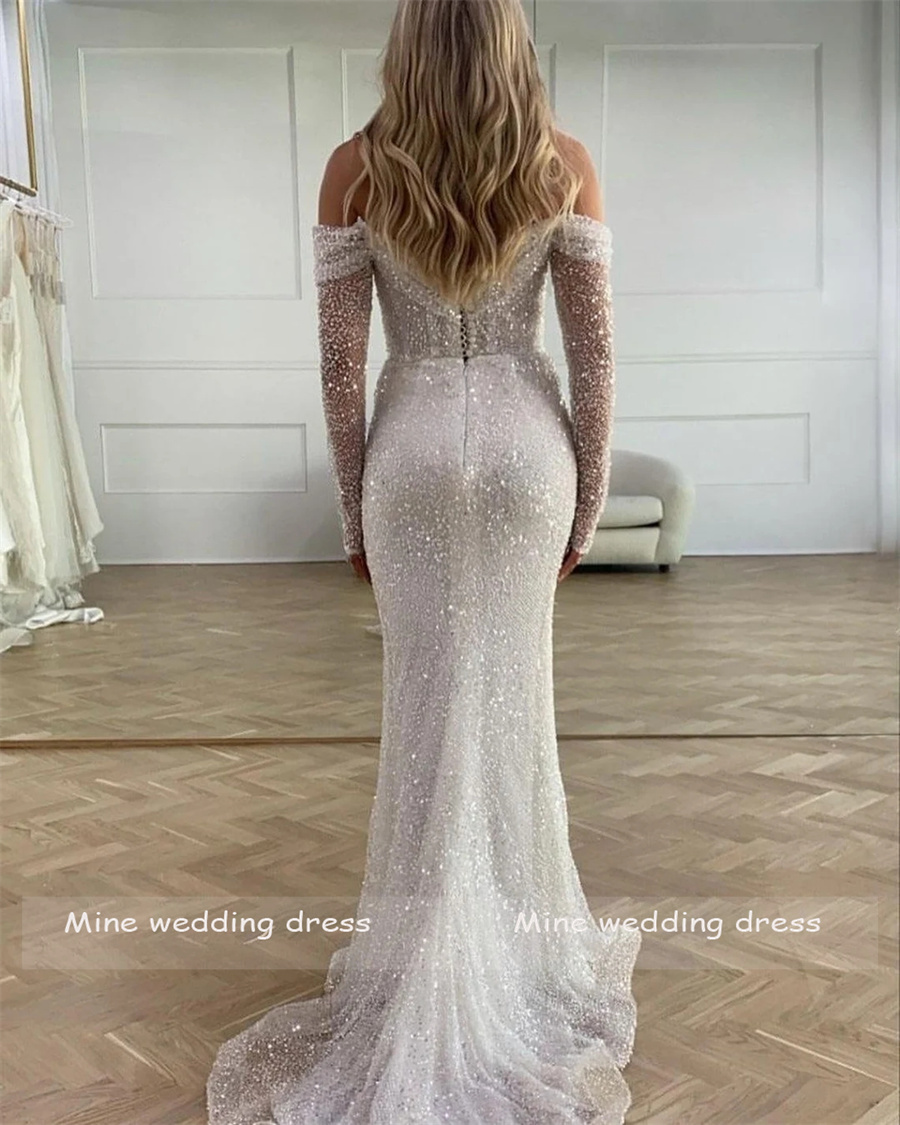 Robe de Soirée Personnalisée avec Corset à Manches Trois Quarts, Tenue Formelle avec Fermeture Éclair au Dos et lèvent, à la Mode