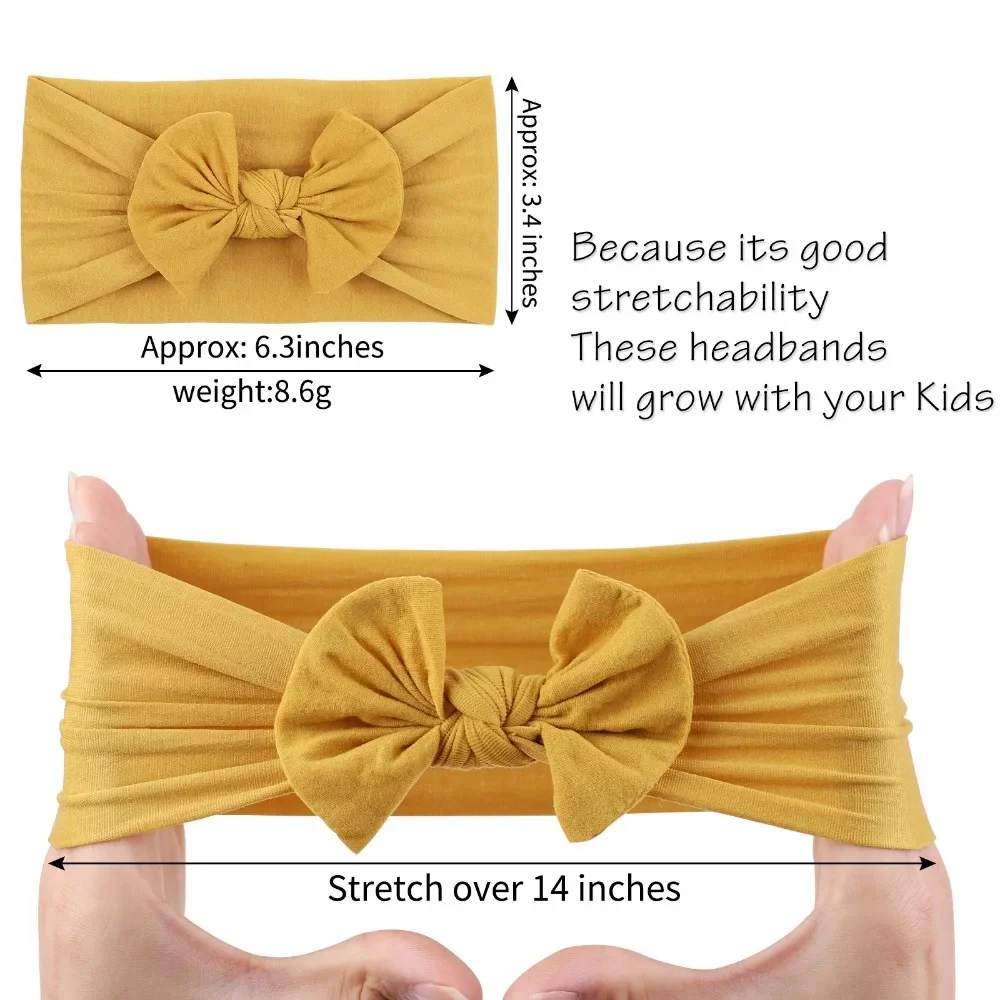 Diadema con lazo lateral de Color sólido Simple para niña, banda elástica para el cabello, turbante básico, accesorios para el cabello infantil, 1 ud.