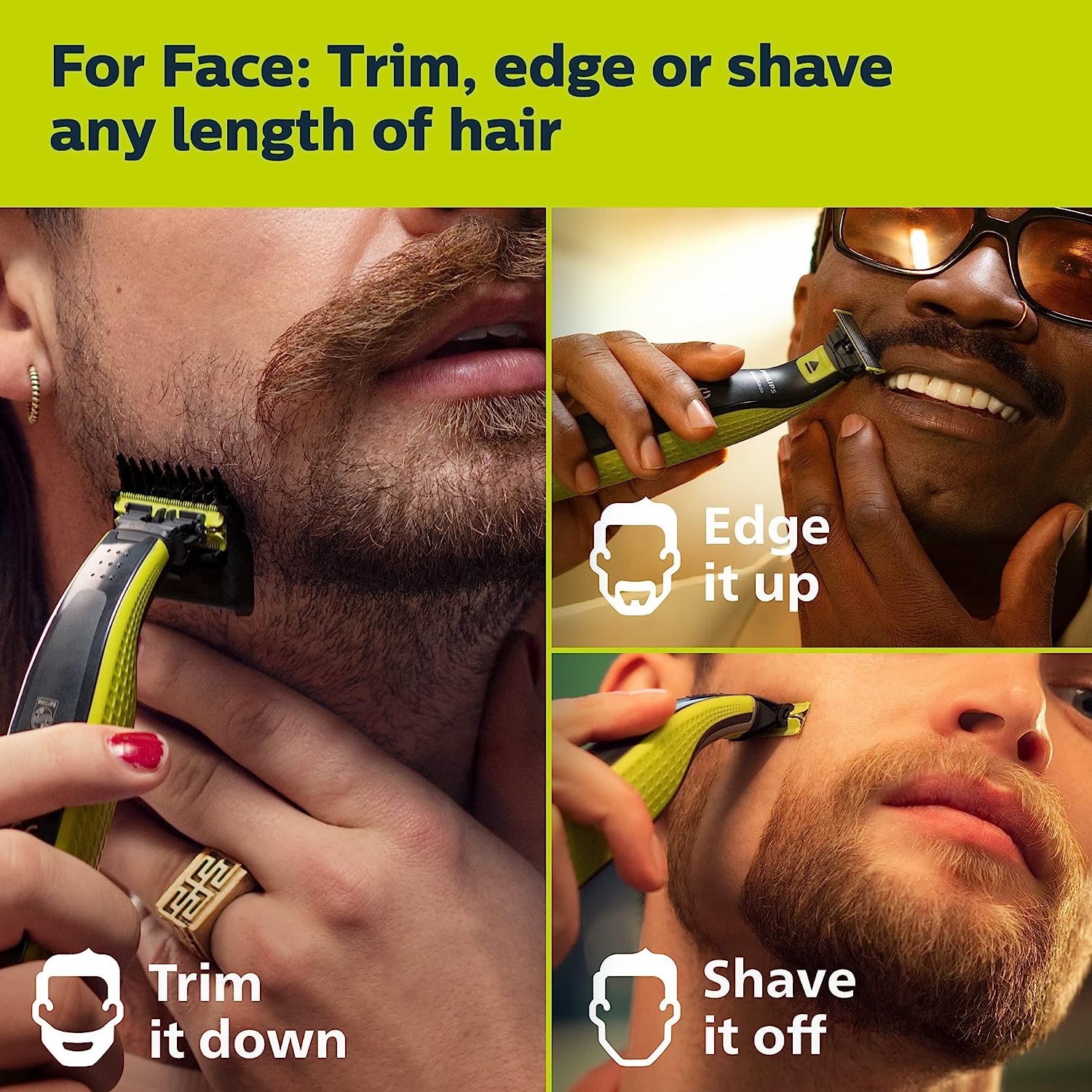 Shaver 360 Replacement Blade for Philips One Blade Pro QP2520  QP2630 QP6510 QP6531 Face Hybrid Electric Beard Trimmer