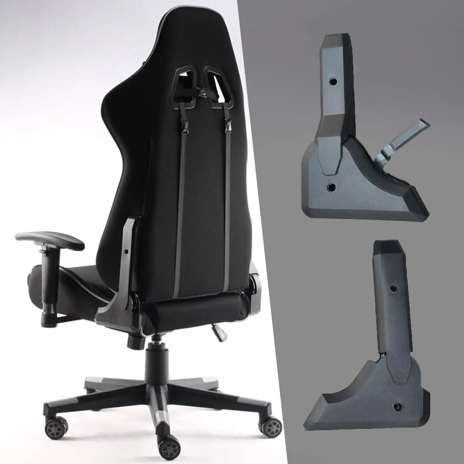2 pezzi in pelle PU sedia da gioco regolatore dell'angolo di 180 gradi montaggio regolatore multiangolo resistente per pezzi di ricambio per sedie da ufficio accessori