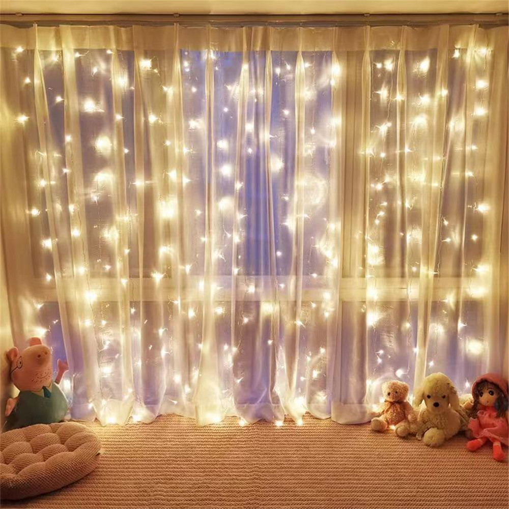 Vorhang Girlande 600led Lichterketten Festival Dekoration 8 Modi USB Fernbedienung Urlaub Hochzeit Lichterketten Weihnachts licht