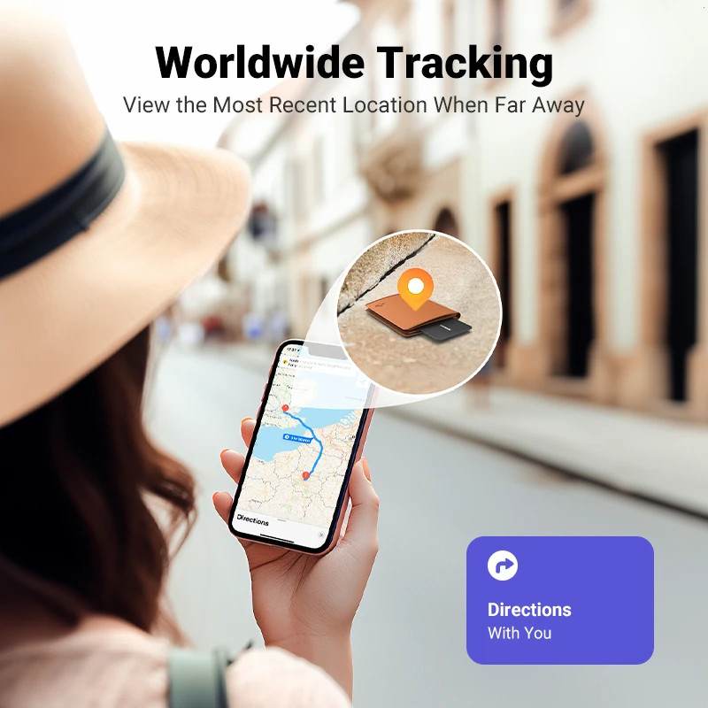 UGREEN Wallet Finder, интеллектуальная карта трекера Bluetooth и локатор предметов для багажных меток, паспортов с приложением Apple Find My (только iOS)