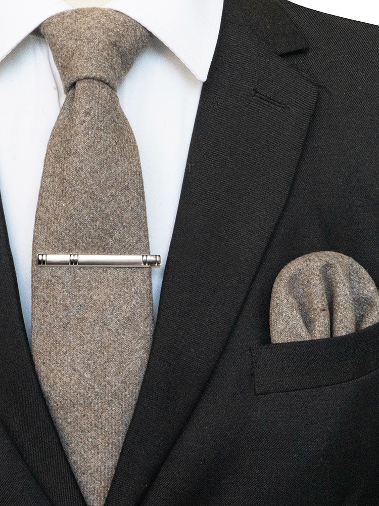 JEMYGINS однотонный кашемировый шерстяной галстук и нагрудный квадратный зажим для галстука, наборы для мужчин, повседневный аксессуар для галстука, подарок