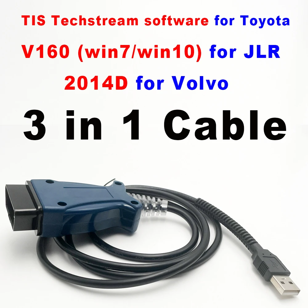 Atmel 3in1 для JLR V164 Pro J2534 для Volvo 2014d для Toyota TIS OBD2 диагностический кабель инструмент PK Mini VCI подходит Vdash P3tools