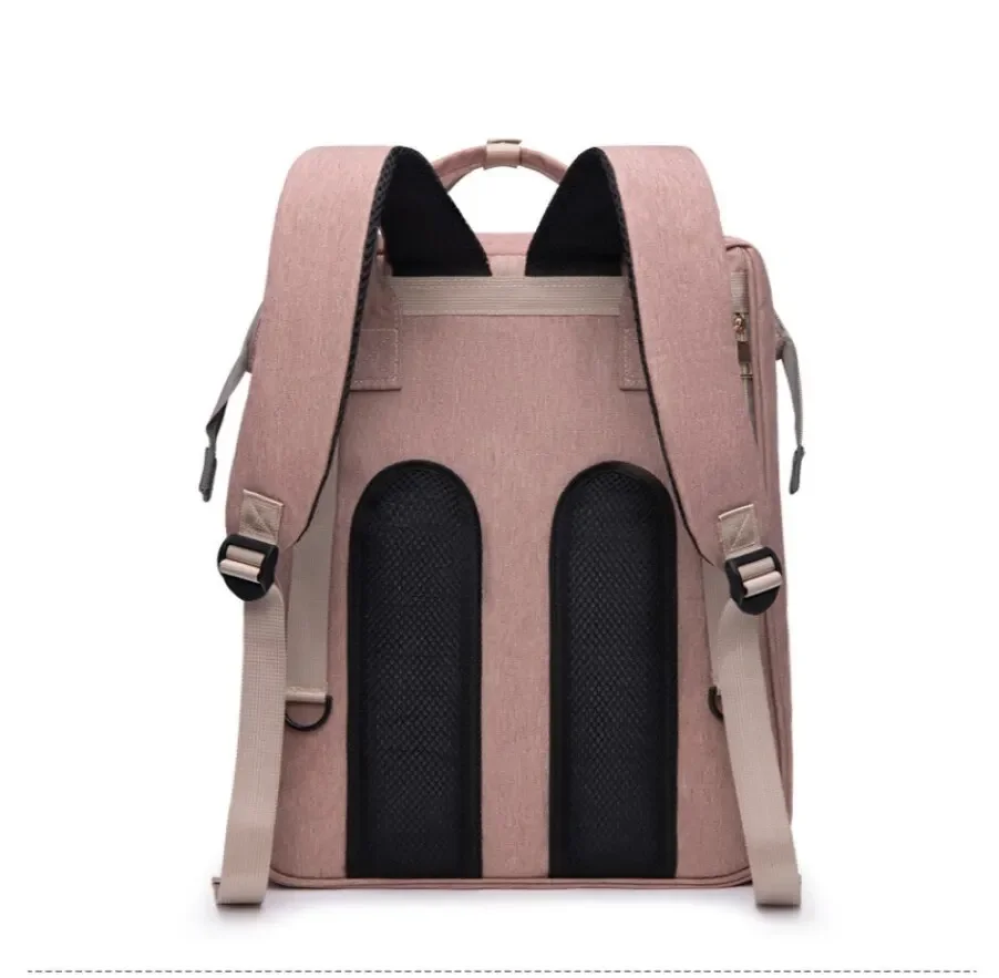 2024 Stroller Hanging Bag Mommy Baby Diaper Bag Backpack Changing Pad Shade Mosquito Net Wet and Dry Carrying USB Charging Port