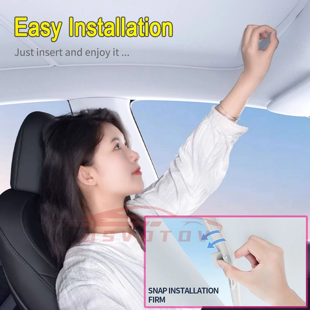 Pare-soleil amélioré pour Tesla modèle Y 3 Highland, pare-soleil Anti-UV, bouclier de toit, visière en tissu glacé, boucle, lucarne en verre, couverture de refroidissement
