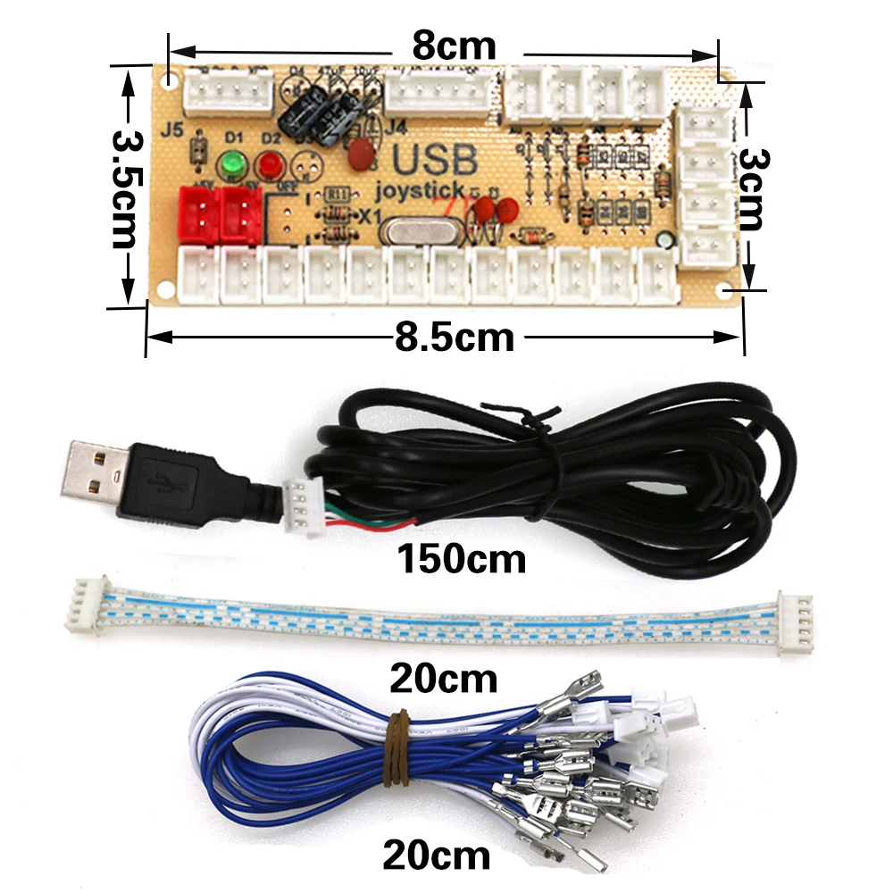 ผู้เล่นหนึ่ง Zero Delay USB Board Encoder พร้อมสาย PC Raspberry Pi เกมอาเขต SANWA จอยสติ๊กปุ่ม Controller DIY