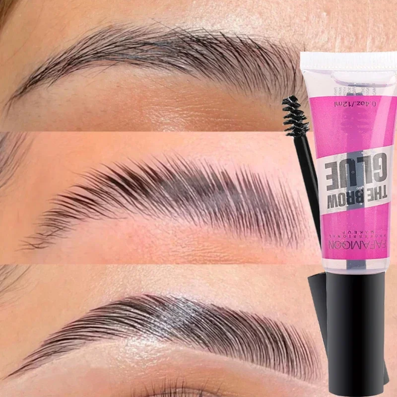 Gel moldeador de cejas, Gel moldeador de cejas transparente, resistente al agua, potenciadores de cejas 3D naturales de larga duración