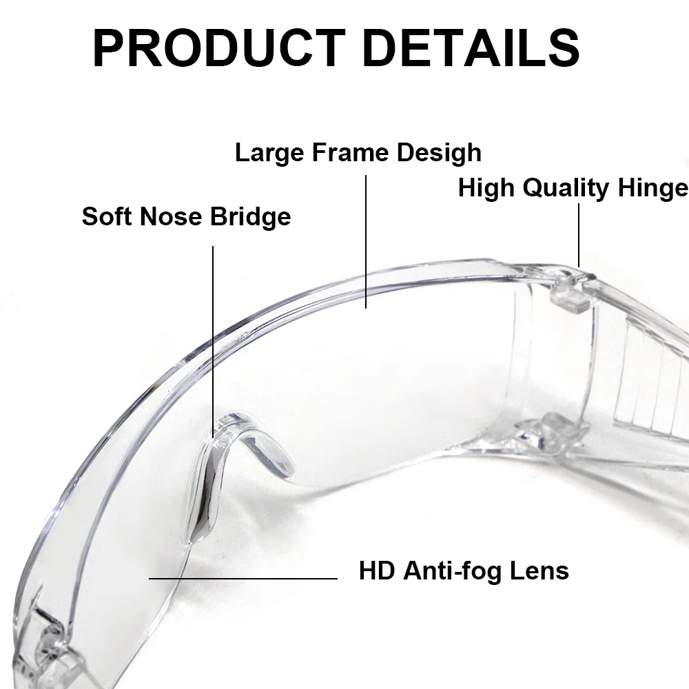 Safety Goggles Anti-Splash Dustproof Work Laboratory Glasses Eye Protection Labor Protection Safety Glasses Clear Lenses