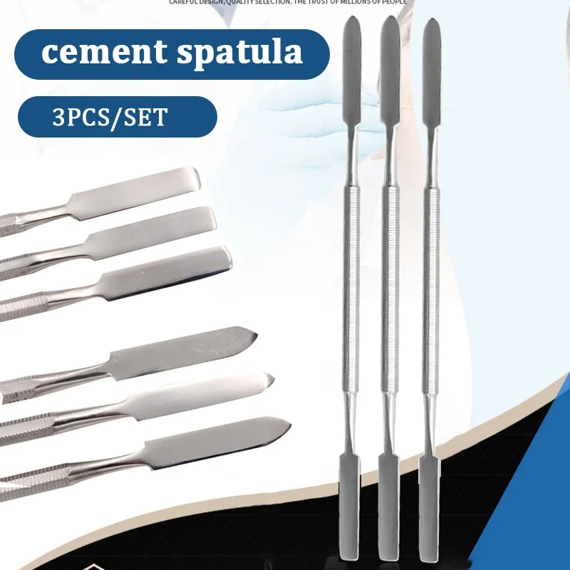 3pcs สแตนเลสสตีลผสมไม้พายเครื่องมือ Spatuler Rod ทันตกรรมเล็บแต่งหน้า Foundation อายแชโดว์ผสมสีเครื่องมือ