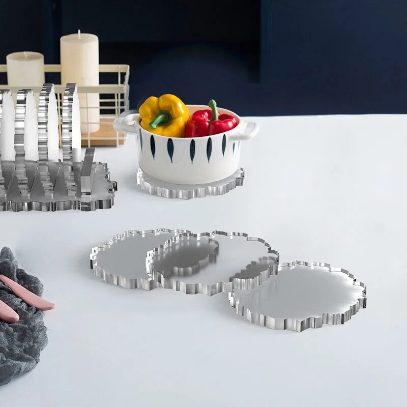 Coaster Silicone Mold Set DIY Crystal Epoxy Resin Mold Storage Kitchen Anti-Scald Heat Insulation Pad Home Desktop Decoration