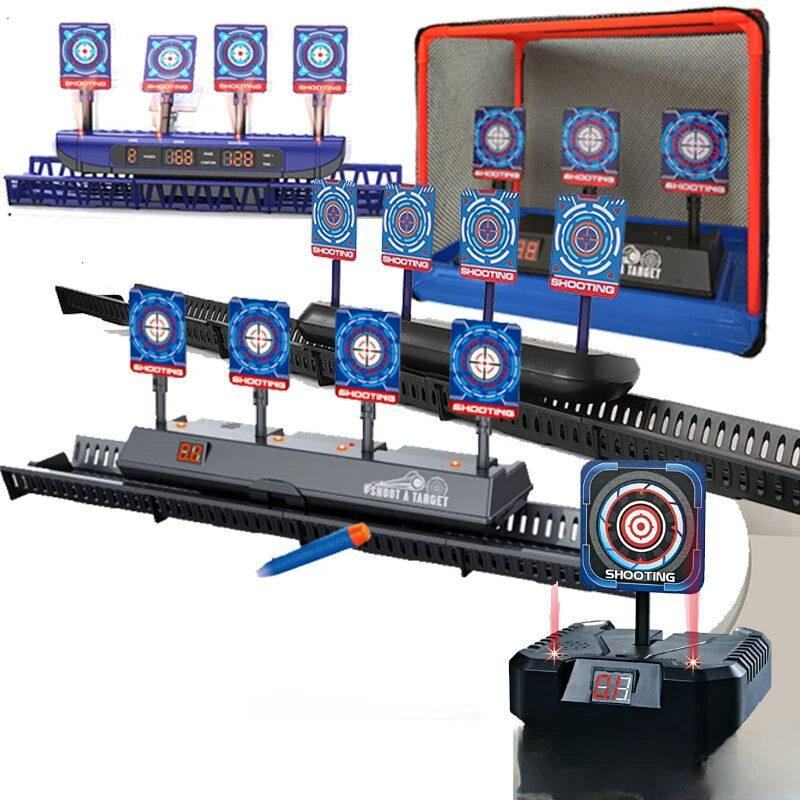 Targets For Nerf Guns Auto Reset Electric Shooting Target Accessories Kids Sound Light Shooting Game Toys High Precision Scoring