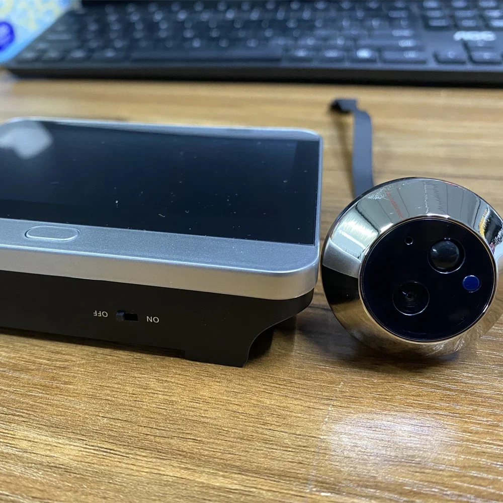 Campainha inteligente Tuya com câmera olho de porta com detecção automática 1080P 2.4G WiFi