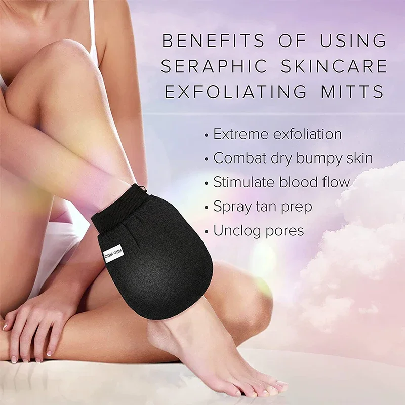 Guante exfoliante de baño Hammam marroquí, exfoliante corporal, guante de masaje bronceado Facial, guante exfoliante, lavado de ducha de baño de Color aleatorio