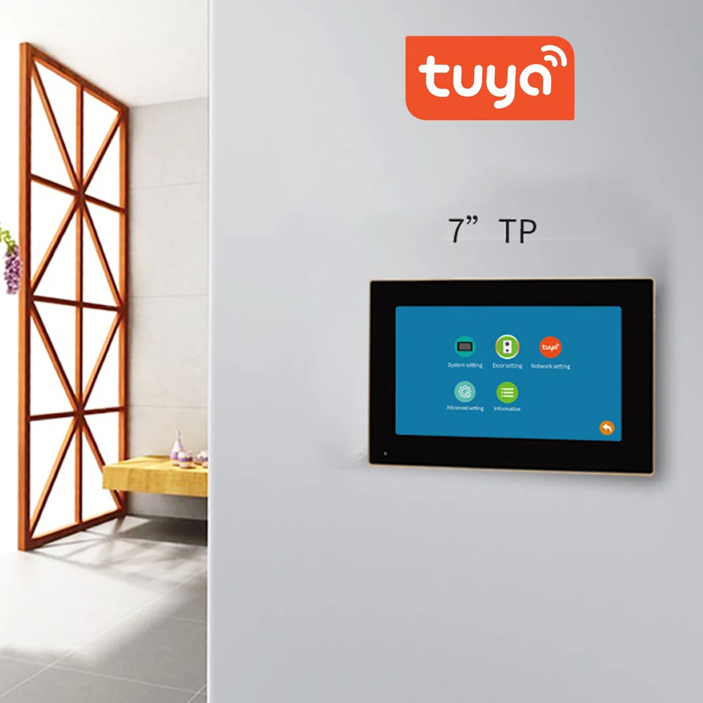 Tuya 1080P Wifi Video Doorbell 10" 7 Color Touch Screen Smart APP Home Intercom Kits for RFID Access Control System Villa