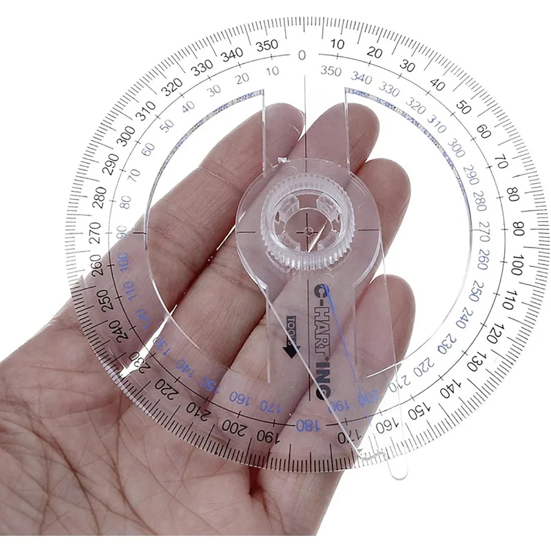 5pcs 360° Plastic Protractor Math Protractors Clear Protractor Ruler Drafting Tools Circle Protractor for Geometry