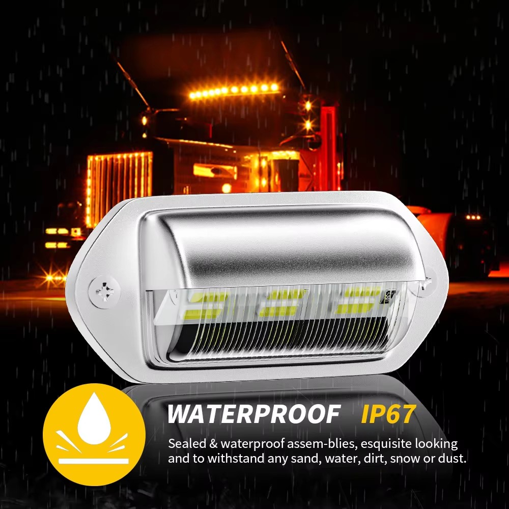 2 Stuks 6 Led Auto Kentekenverlichting Voor Suv Vrachtwagen Trailer Van Tag Stap Lamp Witte Lampen Auto producten Kentekenverlichting