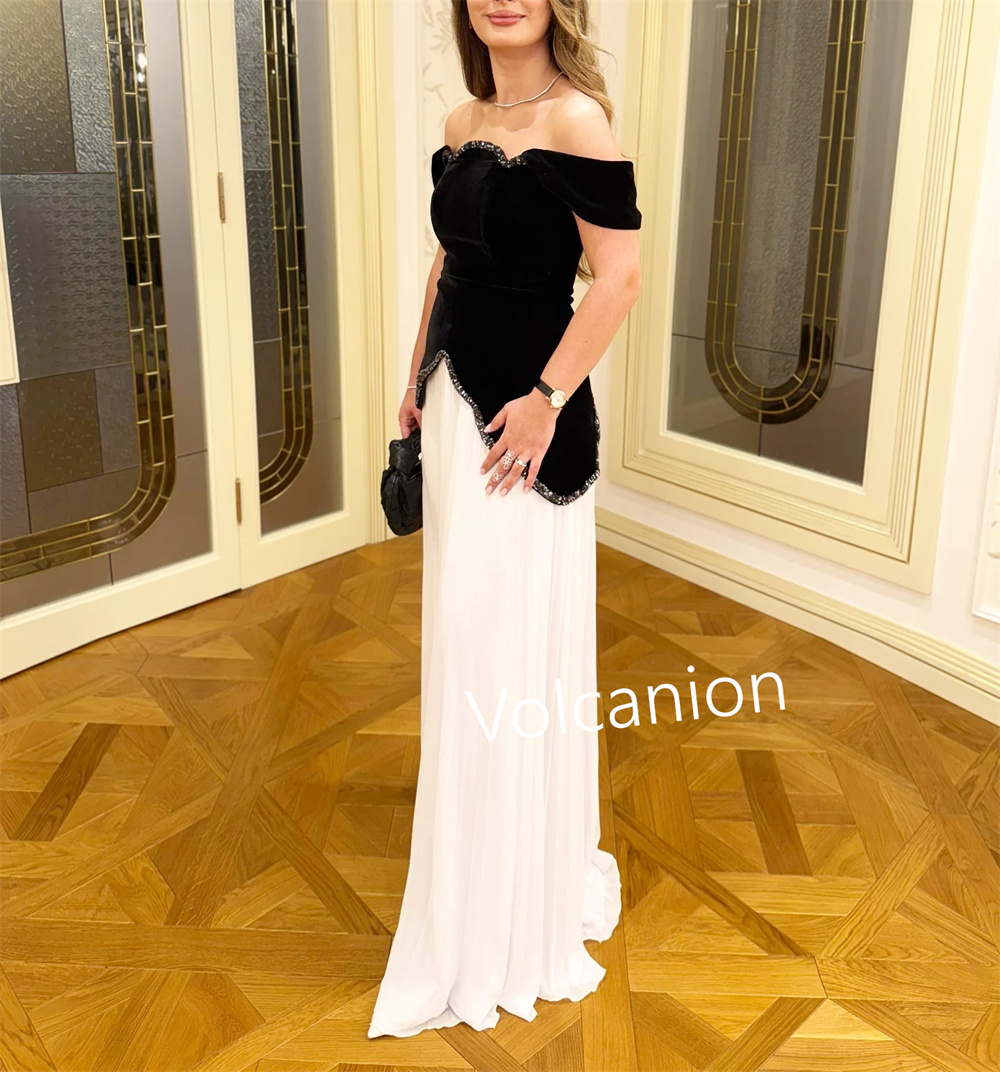 Maßgeschneiderte Jersey-Falten-Pailletten, A-Linie, schulterfrei, lange Kleider, maßgeschneiderter Anlass, Party, formell, schlicht, elegant