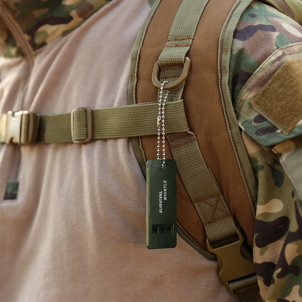 2 ชิ้น Multifrequency Survival Whistle First Aid ฉุกเฉินกลางแจ้ง Whistling สัญญาณกู้ภัย Camping เดินป่ากลางแจ้งผู้ตัดสินอุปกรณ์