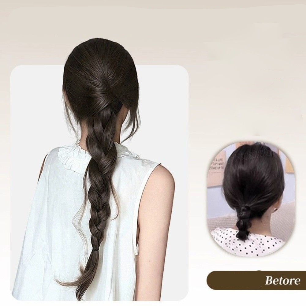 45 cm Drahtziehen Fischschwanz Geflecht Low-gebunden Synthetische Pferdeschwanz Perücke Frauen Faul Tempera Twisted Zöpfe Haar Verlängerung