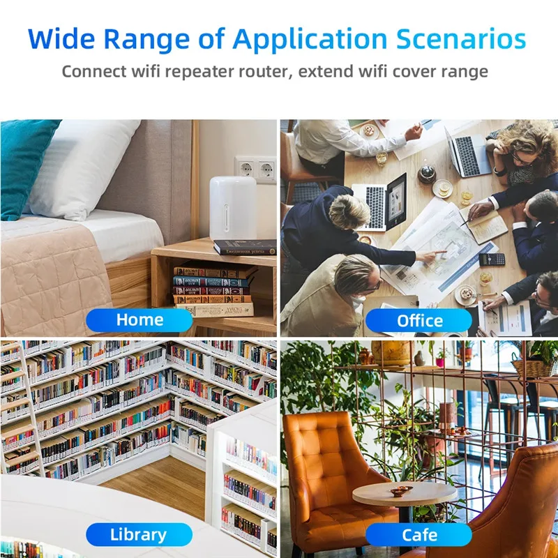 1200Mbps Wireless WIFi Repeater WiFi Extender Signal Amplifier Dual-band 2.4GHz/5GHz WiFi Enhancer For Home and Small Office