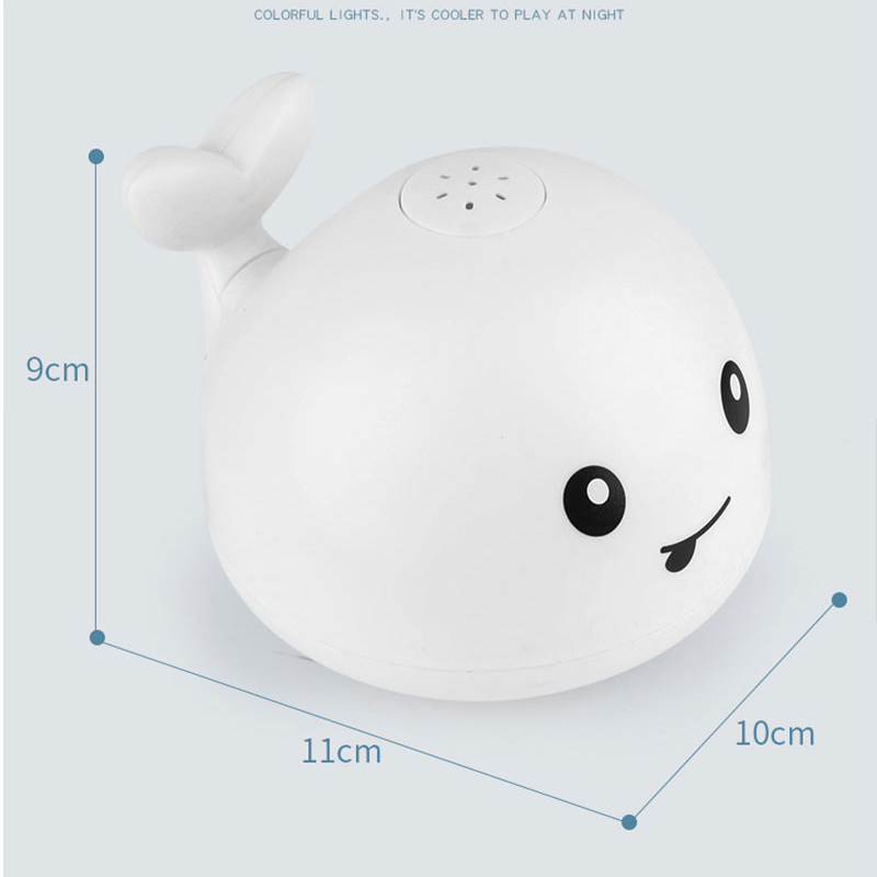 Chuveiro infantil carregando com luzes e spray de água baleia brinquedo reação de água flash brinquedo de banheiro de bebê brinquedo de banho leve como presente