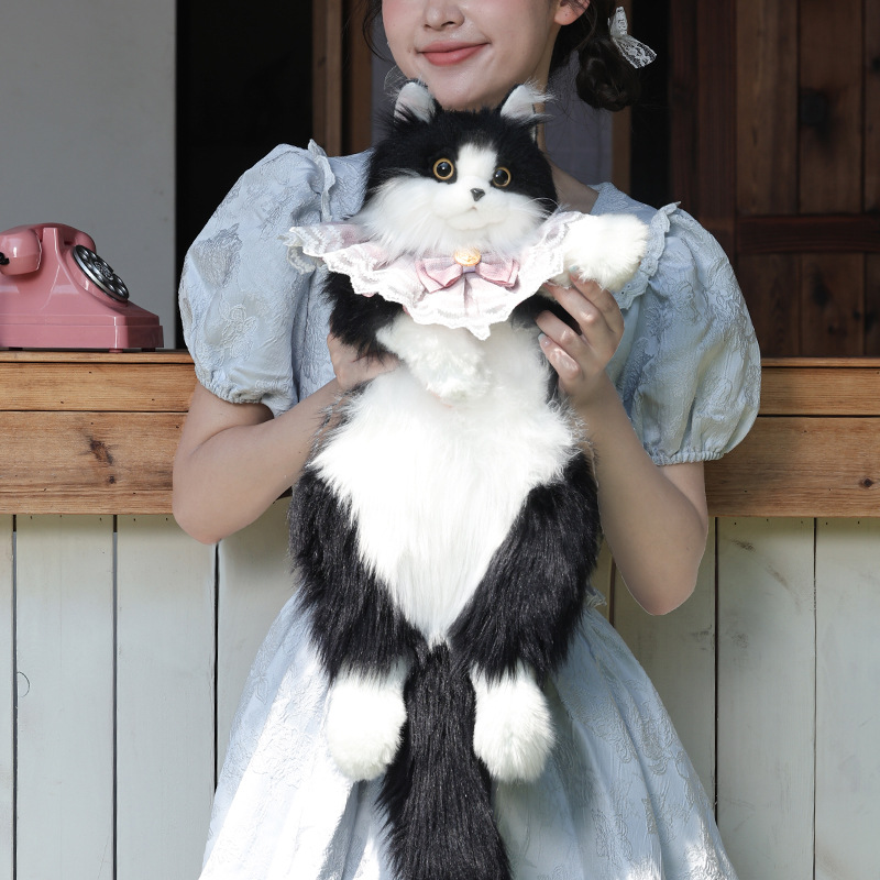 Mochila artesanal de pelúcia gatinho, animal de pelúcia, smoking, presente da moda para mulheres, crianças, aniversário, decoração lolita com presente