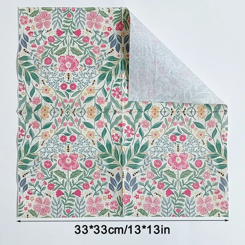20pcs 33cm 2Layer New Full Version Floral Pattern Napkins Party Creative Decorative DIY Paper Restaurant Paper Picnic Mat