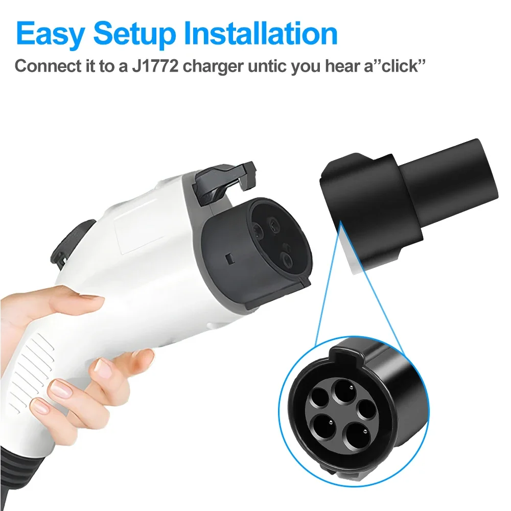 EV Adapter Typ1 J1772 Zu Für Tesla EV Ladegerät Adapter Latch Für Modell 3 /S/Y/X Elektrische fahrzeug Autos Lade Konverter