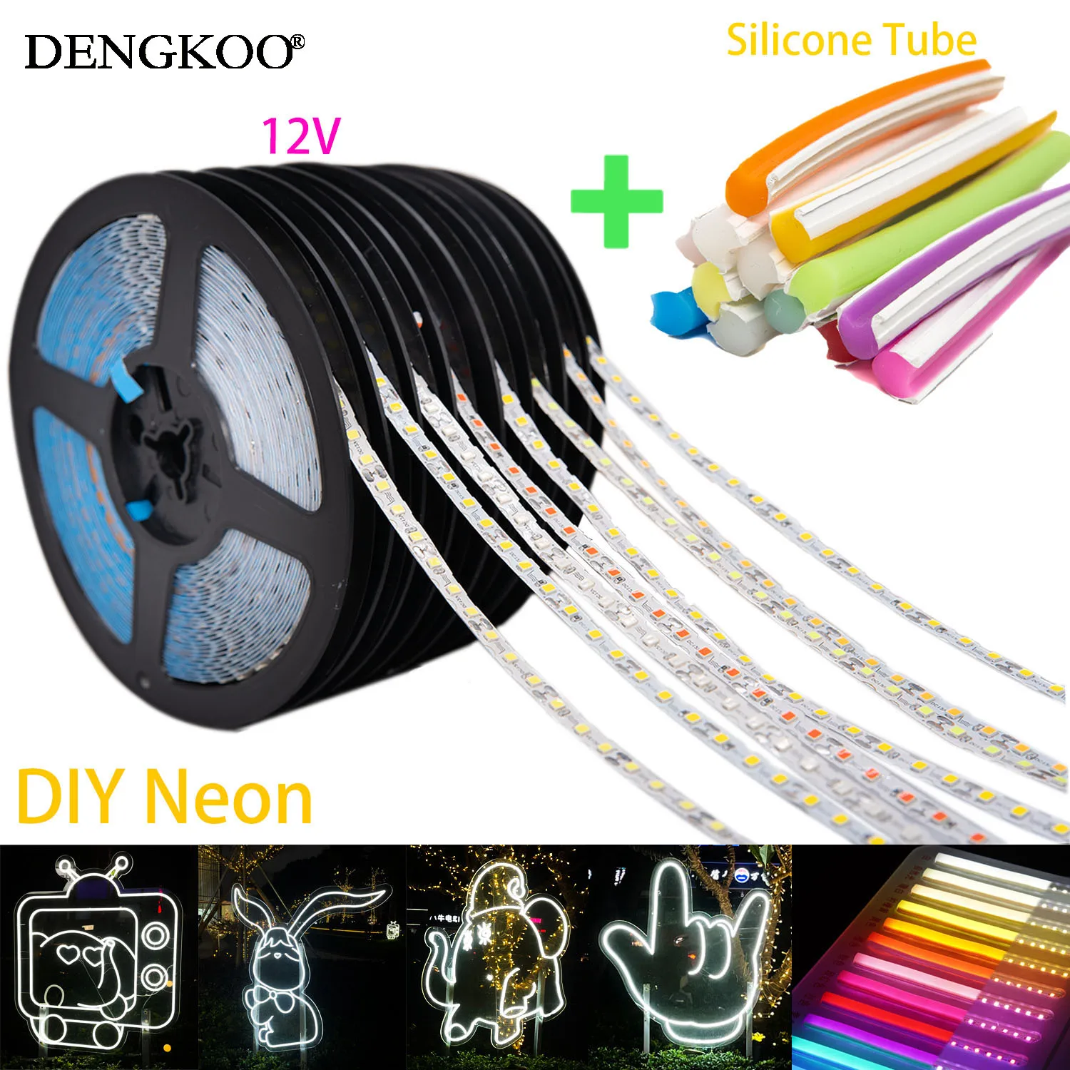 1M-20M DIY Neon Riêng Biệt Dẻo Silicone Neon Dây 6Mm 8Mm 12Mm S Có Thể Uốn Gập Mới linh Hoạt Led Băng DC12V LED Neon Ký Chống Nước IP67
