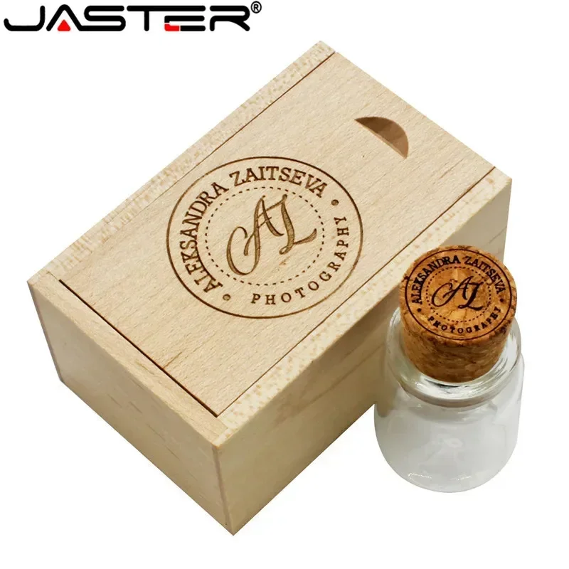 JASTER Стеклянная бутылка для дрейфа с пробкой USB-флешка (прозрачная) Pendrive 4 ГБ 8 ГБ 16 ГБ 32 ГБ 64 ГБ 128 ГБ Модный подарок