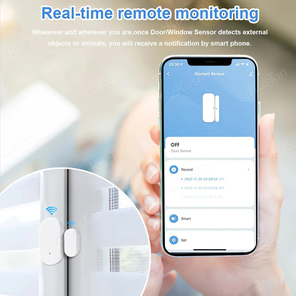 Tuya Smart Zigbee3.0 Door Sensor Open Close Detector Smartlife App Control Notification Compatible with Alexa Google Home 1-6pcs
