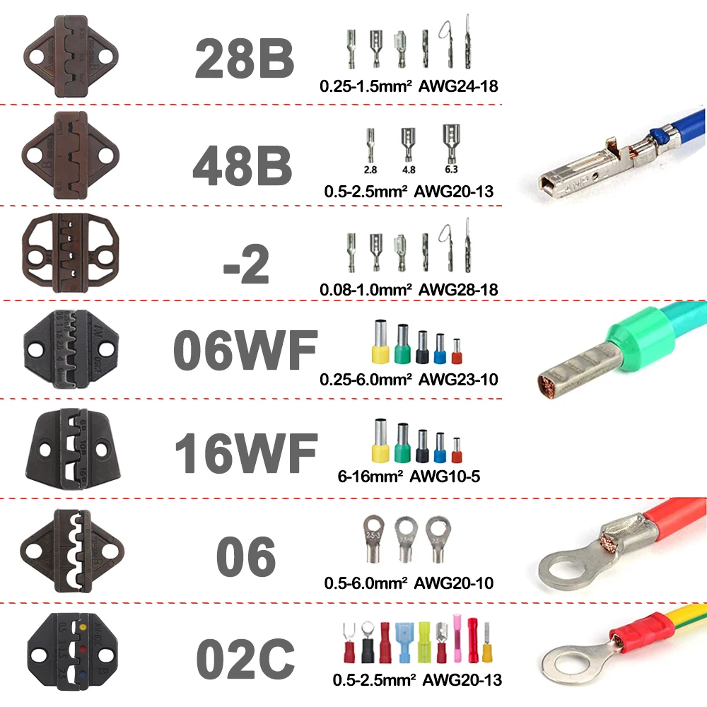Bật Lửa DuPont Thiết Bị Đầu Cuối Lọn Uốn Kìm Hoán Đổi Cho Nhau Chết Dây Crimper Uốn Dụng Cụ Siết SN-48B PH2.0 XH2.5 JST2.5 VH3.96
