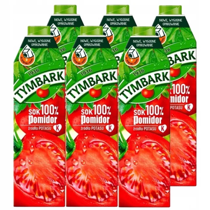 Tymbark sok 100% pomidorowy 1L x 6 sztuk