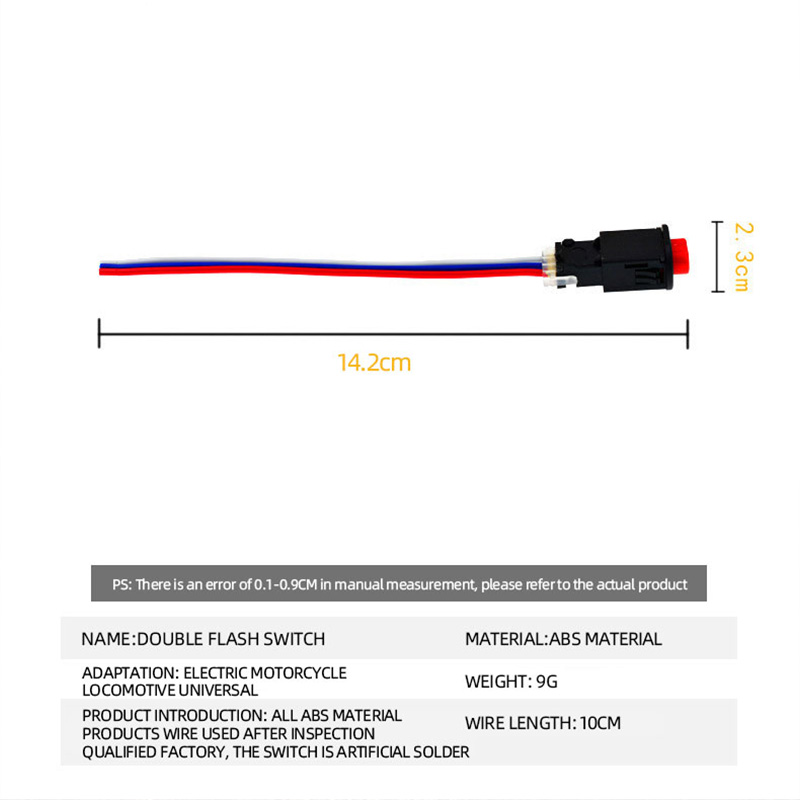 Motocyklowy podwójny przełącznik lampy błyskowej Przycisk włącznika świateł awaryjnych Flash Ostrzeżenie Skuter Pojazd elektryczny Zmodyfikowana lampa sygnalizacyjna awaryjna