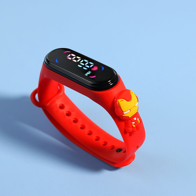Diseny mickey crianças relógios para meninas pulseira eletrônica esportes toque led spiderman boneca crianças relógio feminino à prova dwaterproof água