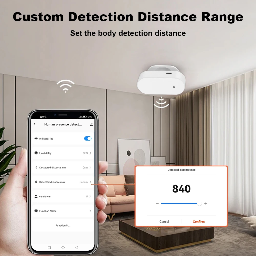 Tuya WiFi Human Presence Detector Smart Human Body PIR Sensor 24GHz Radar Millimeter Wave Detector Motion Sensors