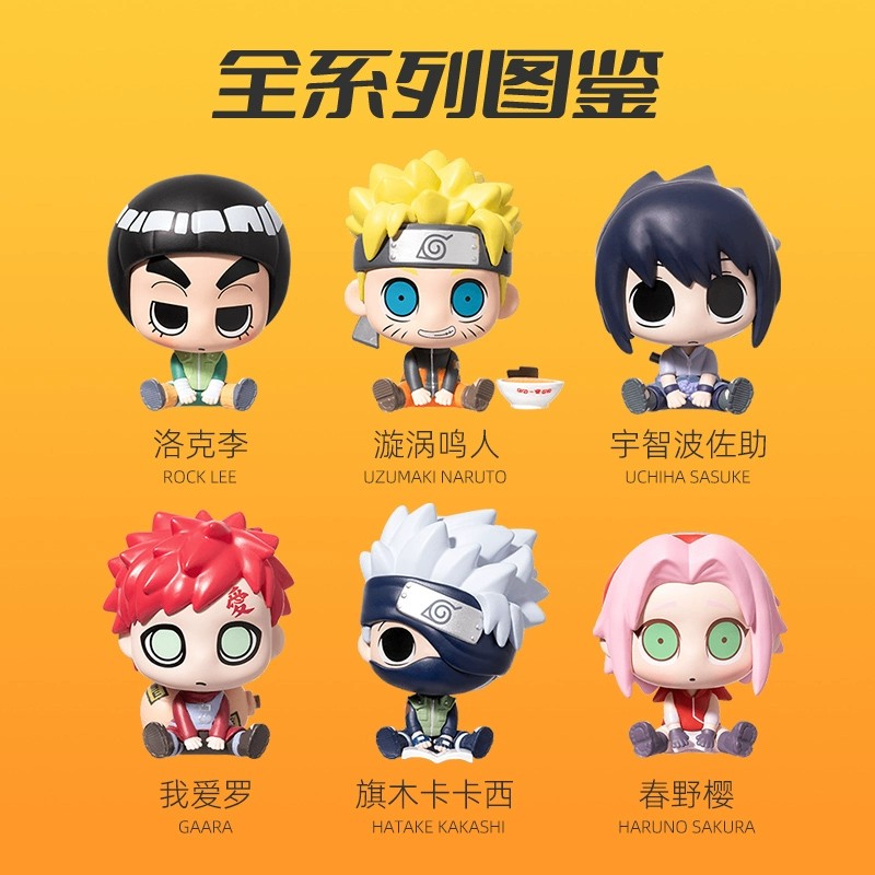Miniso Naruto Strong Wind Transmission Series Blind Box Sit Cute Doll Trendy Play Desktop Ornament Model Cartoon Toys Decor Gift