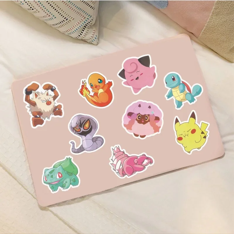 50/100 pçs kawaii pikachu anime pokemon adesivos para portátil mala skate guitarra telefone dos desenhos animados adesivo presente do miúdo brinquedos