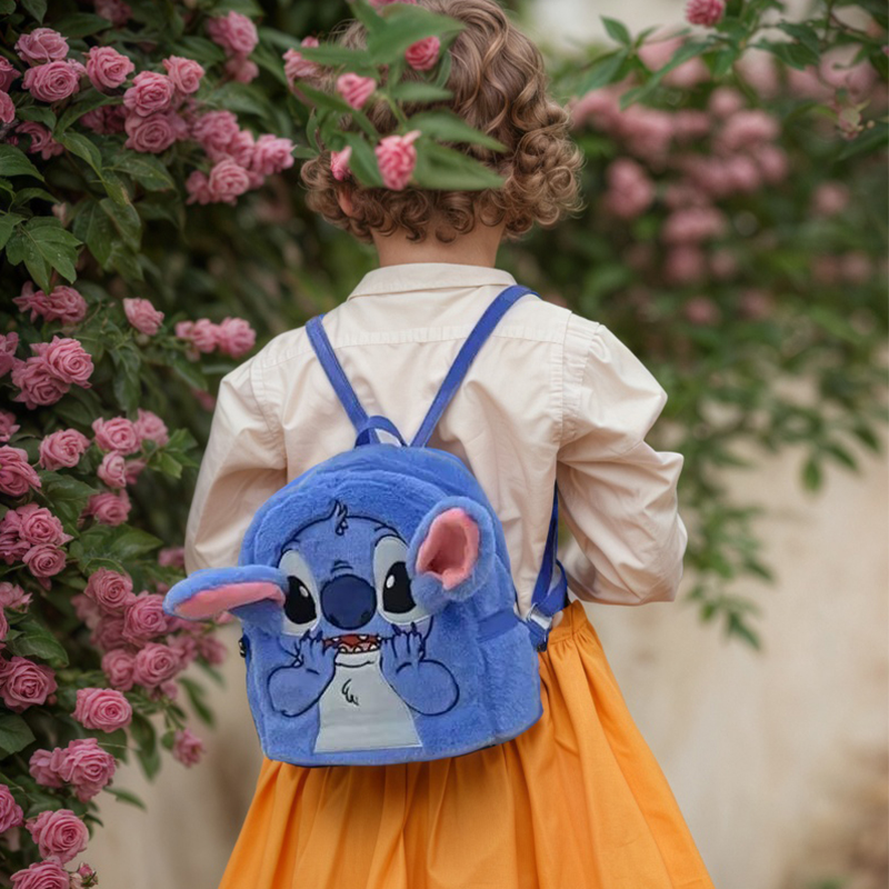 2025 New Disney Children's Backpack Cute Plush Stitch Cartoon Backpack For Kids Gifts Unisex
