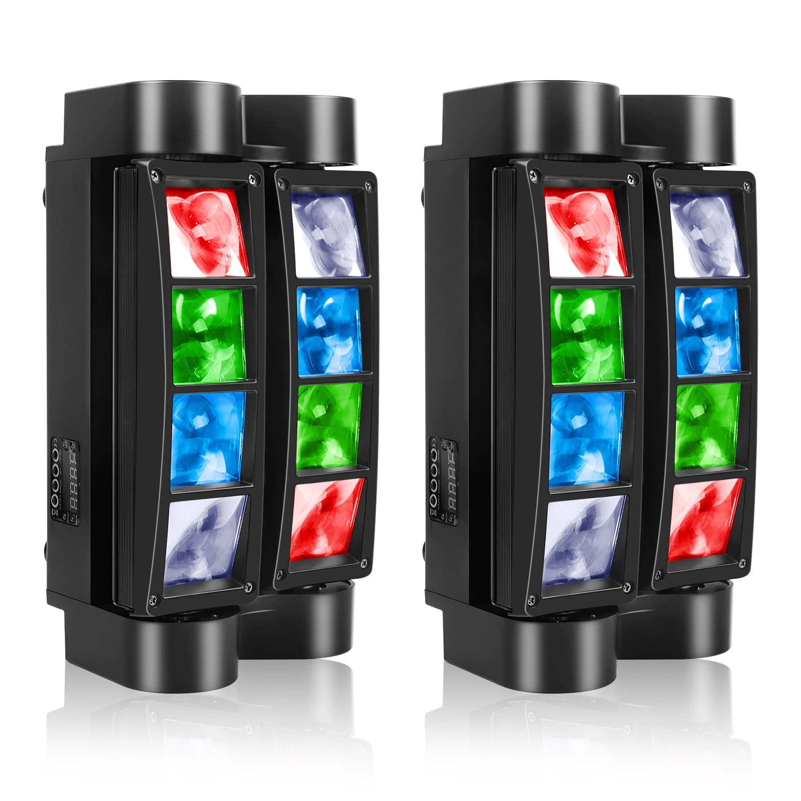 Datewink 80W Mini Spider Moving Head Lights RGBW LEDs Beam Stage Lighting Effect DMX512 For DJ Disco Party Show Wedding Karaoke