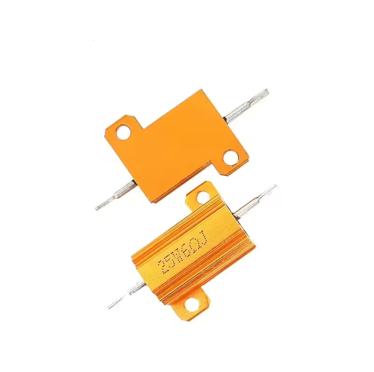 2 unids/lote 10W 25W 50W 100W resistencia de potencia de aluminio 0,1 ~ 1 Kohm carcasa de Metal resistencia bobinada resistencias de carga 4ohm 6ohm 8ohm