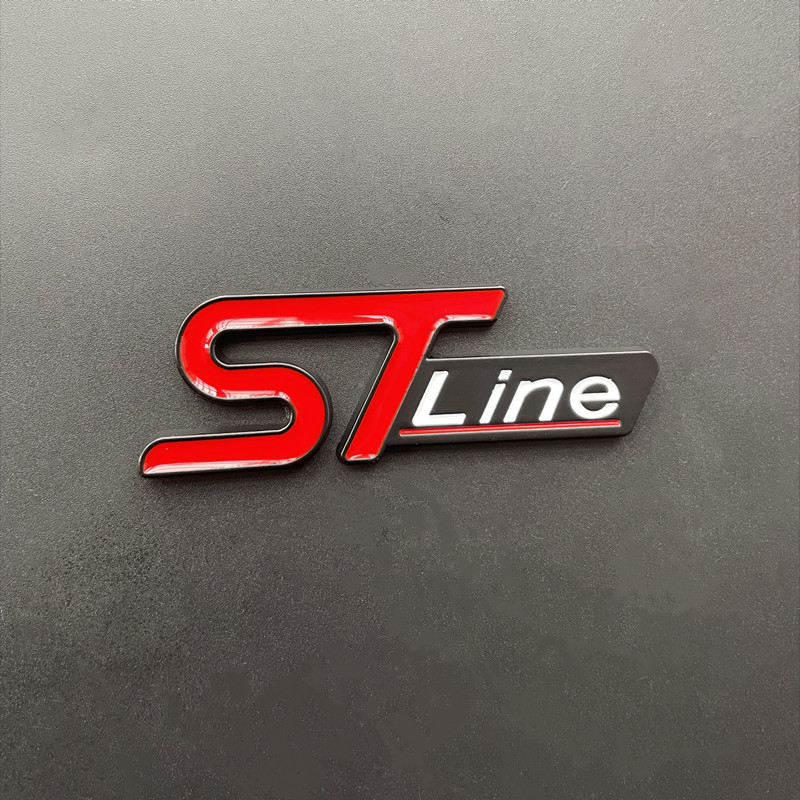 Logotipo de Metal 3D, emblema de línea ST, insignia para maletero de coche para Ford Edge Puma Kuga Mondeo Fiesta Ecosport Focus ST, accesorios adhesivos de línea