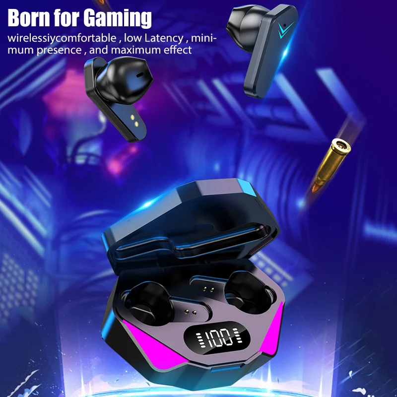 X15 TWS Gaming Earbuds Bezprzewodowe słuchawki Bluetooth z mikrofonem Bass Audio Pozycjonowanie dźwięku 9D Stereo Music HiFi Headset dla graczy