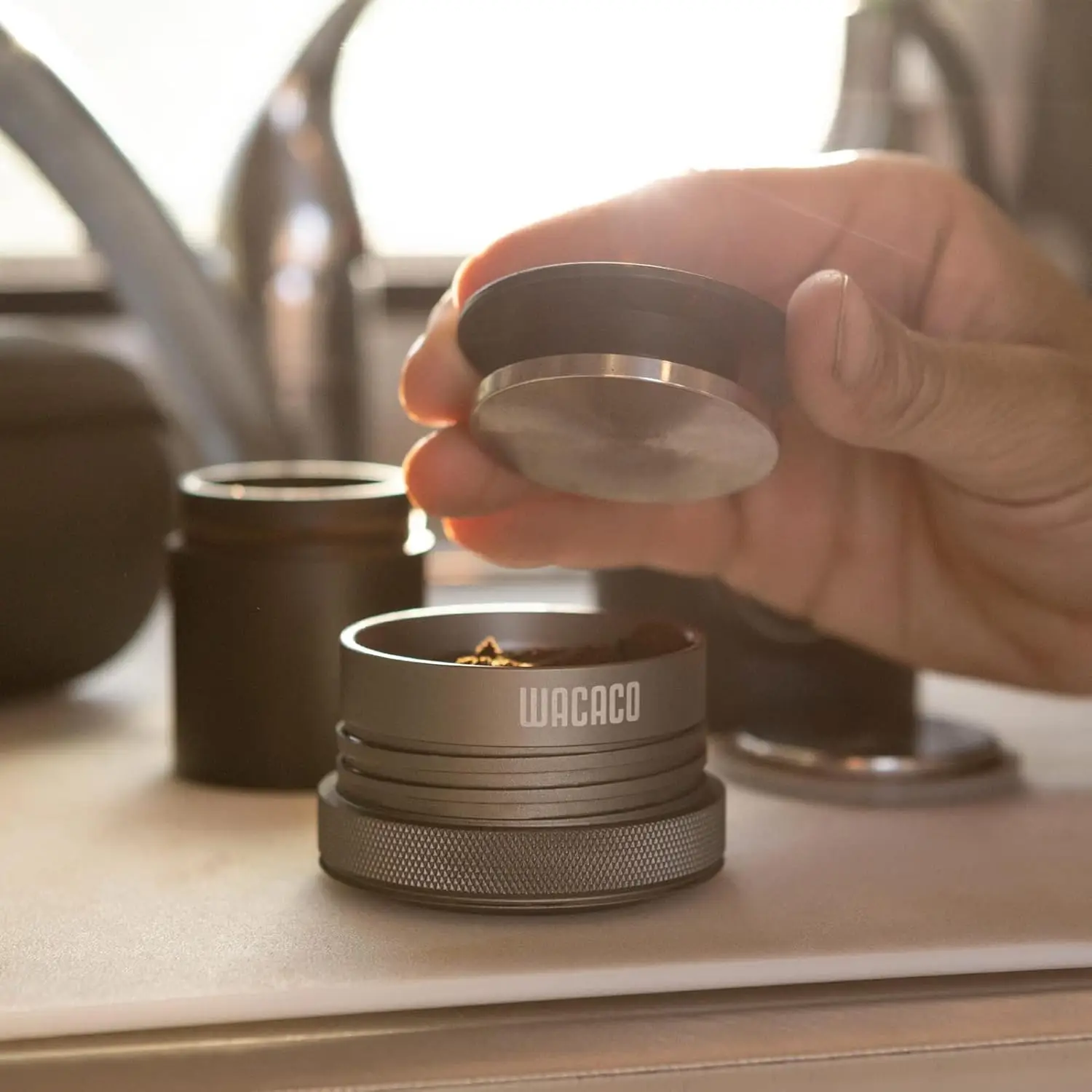 Cafetera Espresso Portátil con Estuche Protector, Compatible con Molienda Ultrafina, Cafetera Viaje, Operada Manualmente