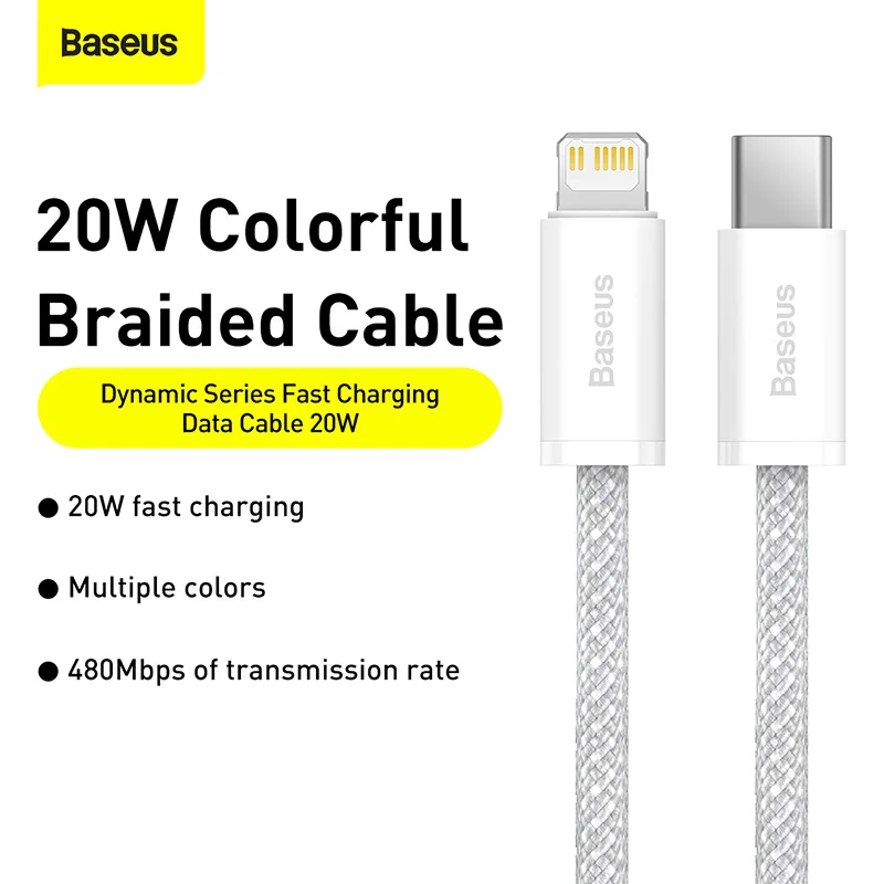 Кабель Baseus USB C для iPhone 14 13 12 11 pro Max Xs Plus 20 Вт, кабель для быстрой зарядки типа C, провод даты для ipad Macbook