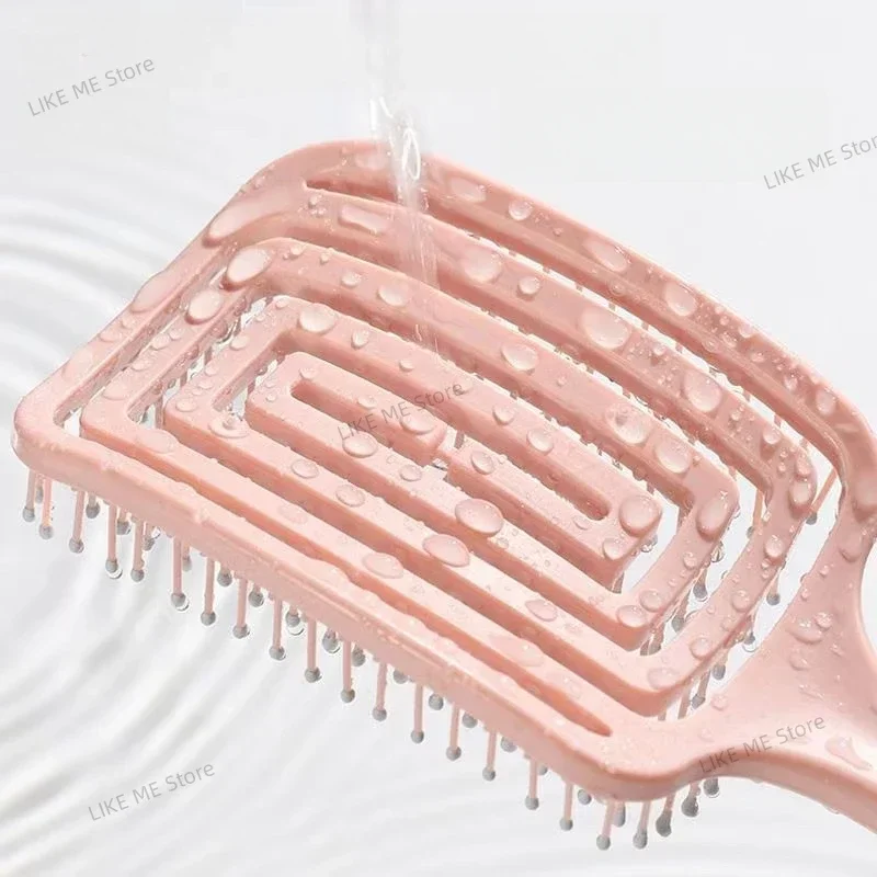 1pc pente de massagem elástica oco para fora escova de cabelo pentes de massagem do couro cabeludo estilo de cabelo desembaraçador secagem rápida ferramenta desembaraçadora