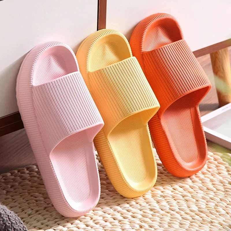 Pantofole da donna con plateau spesso e nuvola, sandali da spiaggia estivi con suola morbida in Eva, per il tempo libero, da uomo, da donna, per bagno interno, scarpe antiscivolo